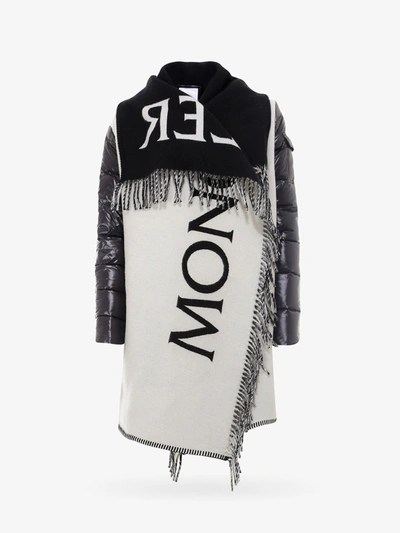 Moncler Logo Print Cape In Black