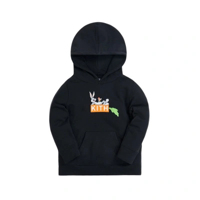 Pre-owned Kith  Kids X Looney Tunes Bugs Classic Logo Hoodie Black