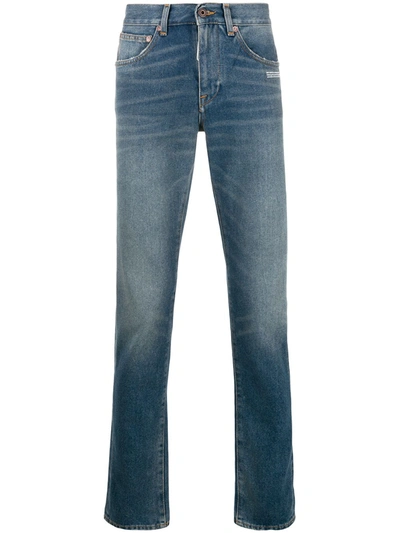 Off-white Faded Slim Jeans In Blue