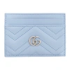 Gucci Gg Quilted Leather Card Case In 4928 Lt Blu