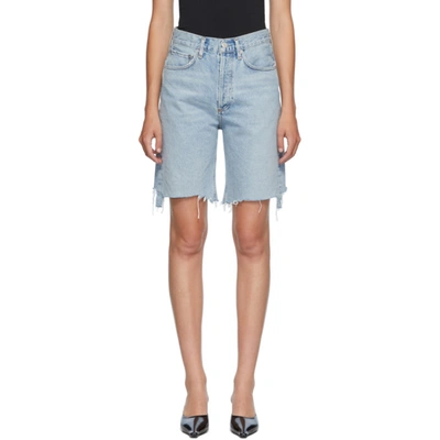 Agolde + Net Sustain Pinch Distressed Organic Denim Shorts In Latitude