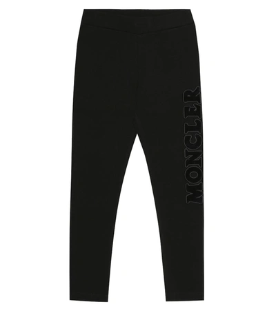 Moncler Enfant Kids' Logo Stretch-jersey Trackpants In Black