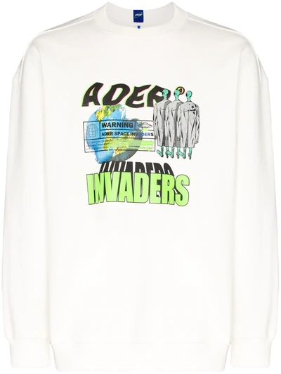 Ader Error Graphic Logo Print Sweatshirt In White