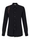 Alexander Mcqueen Harness-detail Long-sleeve Shirt In Black