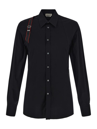 Alexander Mcqueen Harness-detail Long-sleeve Shirt In Black