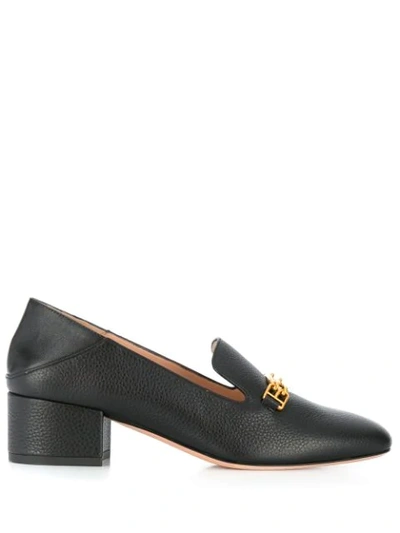 Bally Logo Plaque Loafers In Black