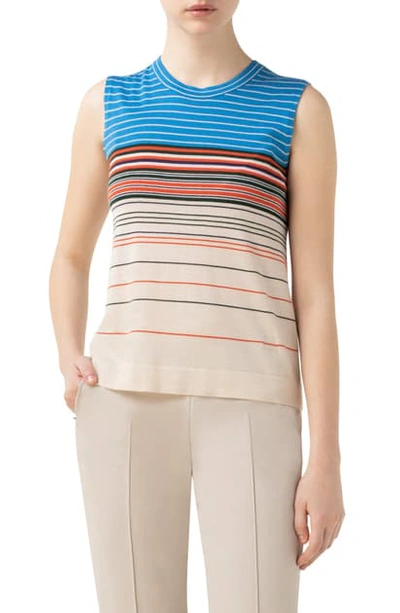 Akris Stripe Cashmere & Silk Sweater Tank In Multi Color