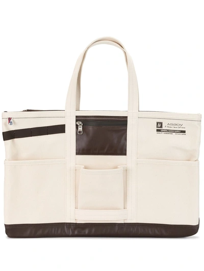 As2ov Alberton Canvas Tote Bag In White