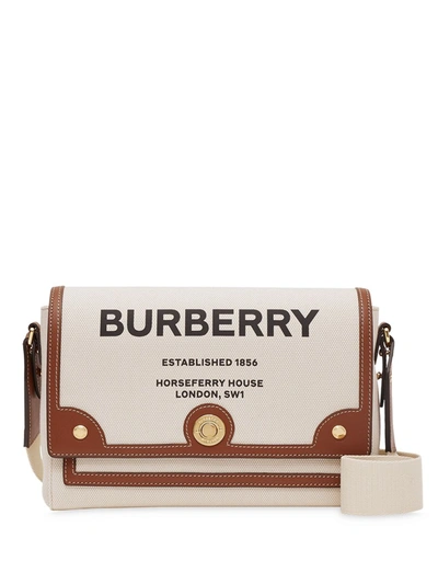 Burberry Note Shoulder Bag In Beige/white