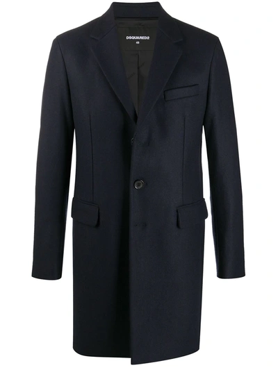 Dsquared2 Button-front Coat In Blue