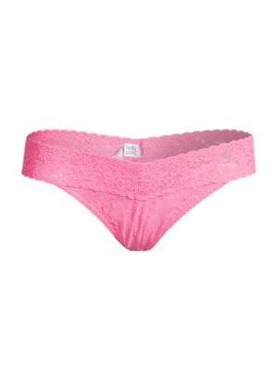 Hanky Panky Signature Lace Women's 4811 Original Rise Thong In Glo Pink