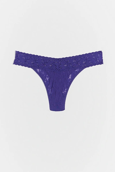 Hanky Panky Signature Lace Original Rise Thong In Blue