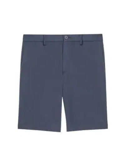 Theory Zaine Slim-fit Straight-leg Shorts In Air Force