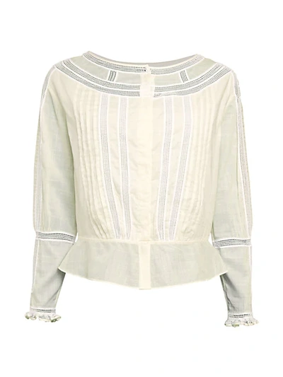 Burberry Magnolia Panel Blouse In Natural White