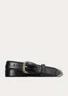 Polo Ralph Lauren Sterling-tipped Alligator Belt In Black