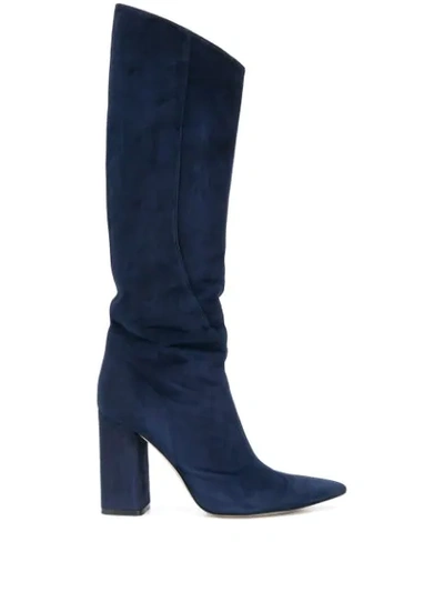 Emilio Pucci Knee-length Leather Boots In Blue