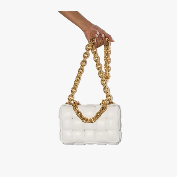 white chain handbag