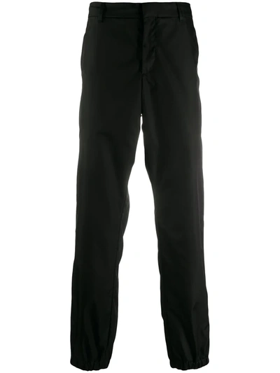 Prada Straight-leg Gathered Ankle Trousers In Black