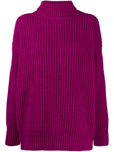 Marni Roll Neck Ribbed Jumper In Pink