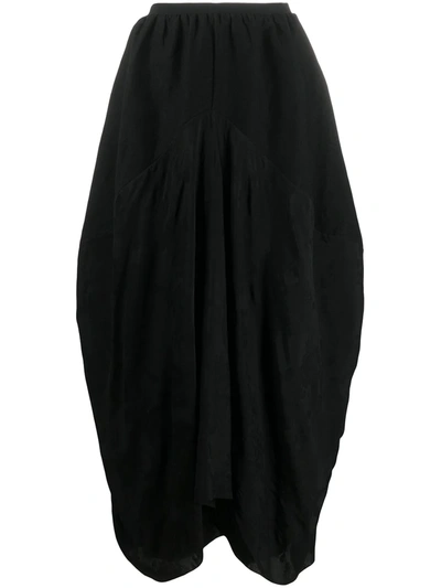 Uma Wang Drape Design Skirt In Black
