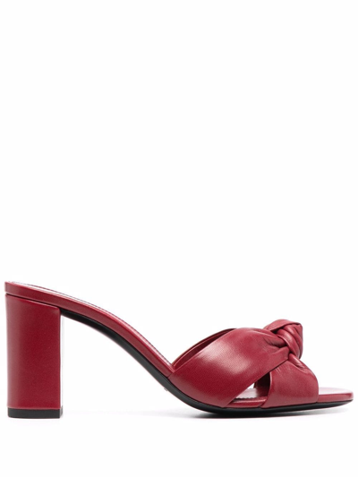 Saint Laurent Bianca 75 Leather Sandals In Red