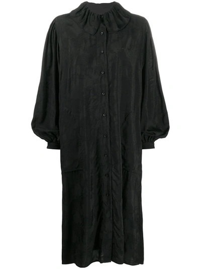 Uma Wang Oversized Long-sleeve Shirt Dress In Black