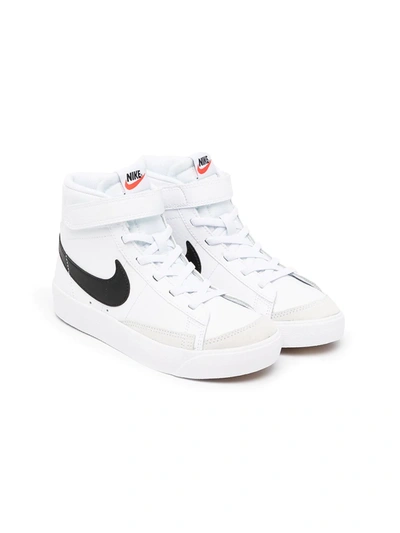 Nike Kids' Blazer Mid '77 Vintage Sneaker In White/black/orange