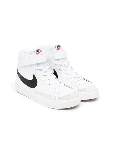 Nike Kids' Blazer Mid '77 Leather Sneakers In White