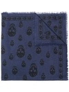 Alexander Mcqueen Skull Scarf In Blue