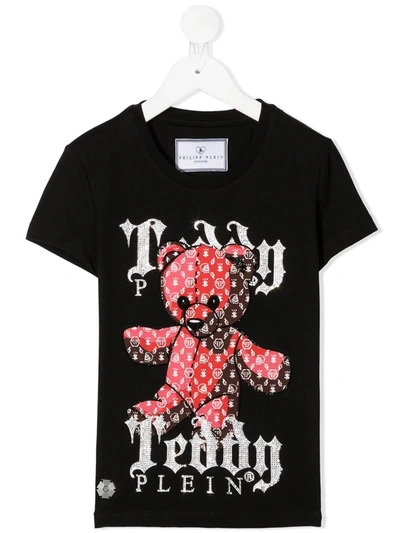Philipp Plein Junior Kids' Teddy Bear-print T-shirt In Black