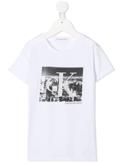 Calvin Klein Teen Photographic-print T-shirt In White