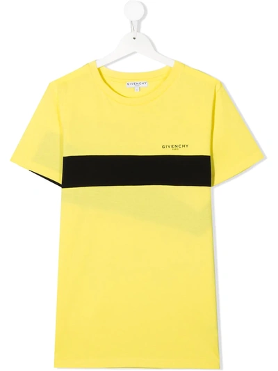 Givenchy Teen Two-tone Printed T-shirt In Yellow