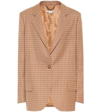 Stella Mccartney Abstract Pattern Single-breasted Blazer In Brown