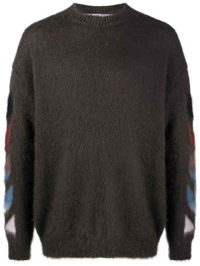 Off-white Diagonal Arrows Knitted Jumper In Grey