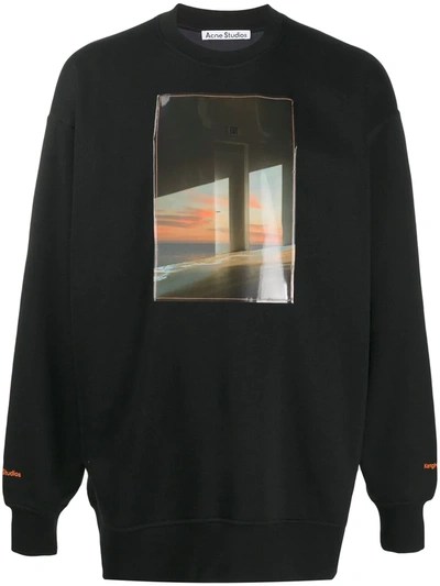 Acne Studios X Kanghee Kim Landscape Print Sweatshirt In Black