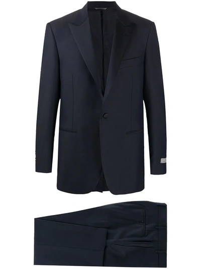 Canali Single-breasted Wool Suit In Blue