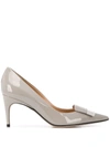 Sergio Rossi Sr1 80mm Logo Plaque Pumps In Grey
