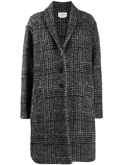 Isabel Marant Étoile Check Single-breasted Coat In Grey