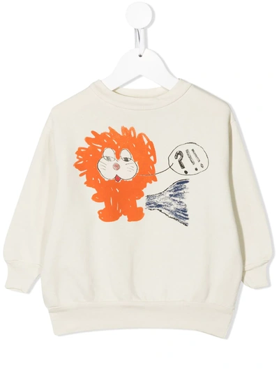 The Animals Observatory Kids' Lion-print Sweatshirt In Neutrals