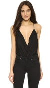 Alice And Olivia Ballerina Silk Blend Bodysuit In Black