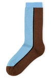 Ganni Colorblock Crew Socks In Toffee