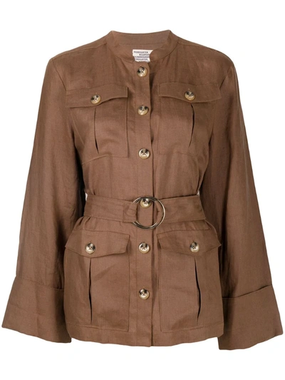 Baum Und Pferdgarten Single-breasted Belted Jacket In Brown