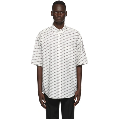 Balenciaga White License Large Fit Short Sleeve Shirt