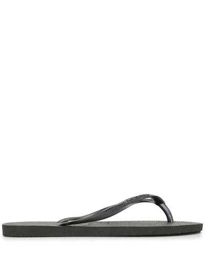 Havaianas Slim Textured Flip-flips In Black