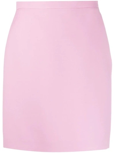Gucci Wool & Silk Cady Crepe Mini Skirt In Lilac Rose