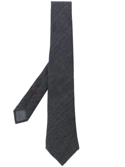 Brunello Cucinelli Adjustable Chevron Tie In Grey