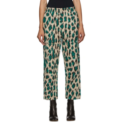 Mm6 Maison Margiela Beige Leopard Trousers In 001f Leopar