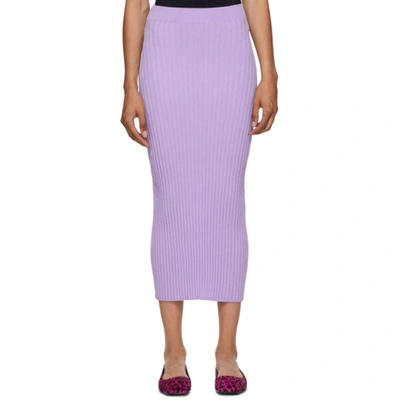 Mm6 Maison Margiela Purple Tight Knit Skirt In 375 Lilac