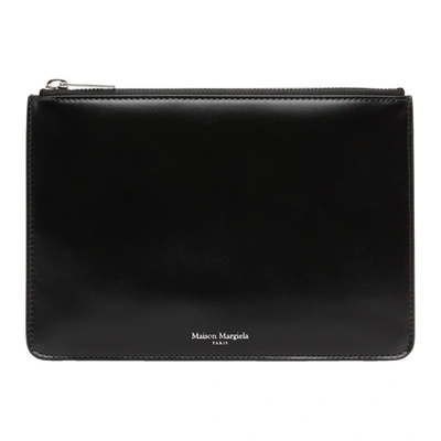 Maison Margiela Black Leather Small Pouch In T8013 Black