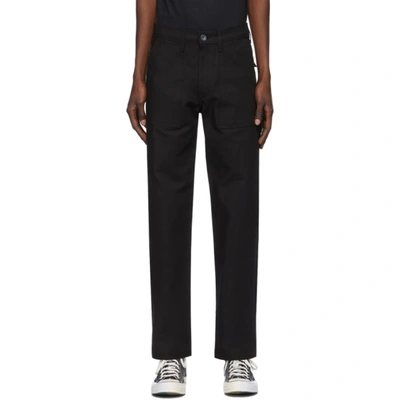 Naked And Famous Denim Black Canvas Work Pant Trousers